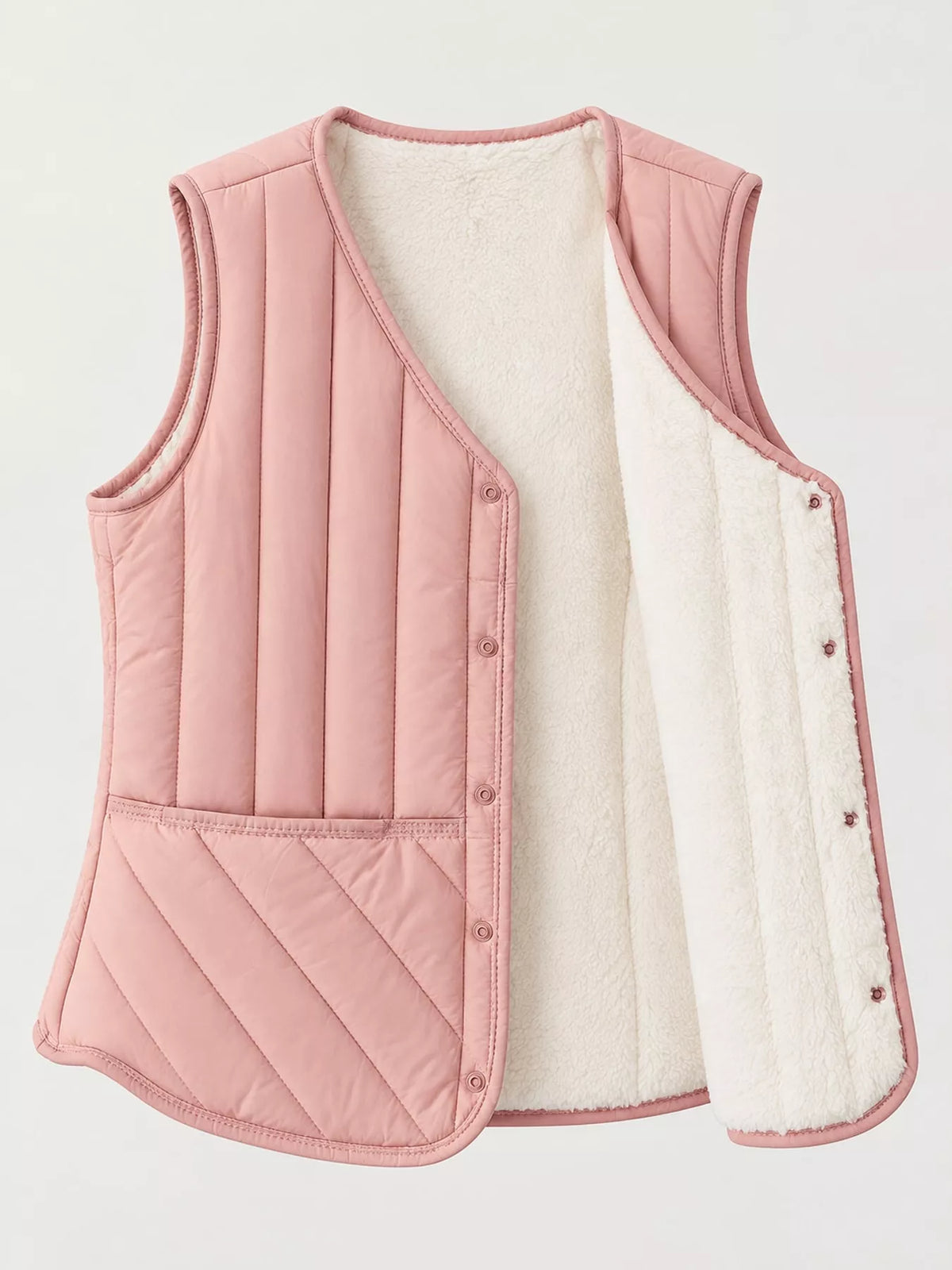 Quilted Button-Up Vest Coat