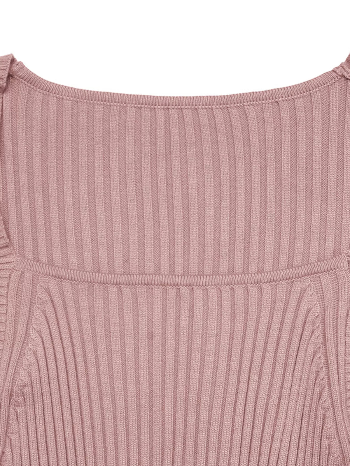 Square Neck Bodycon Sweater Dress in Pink