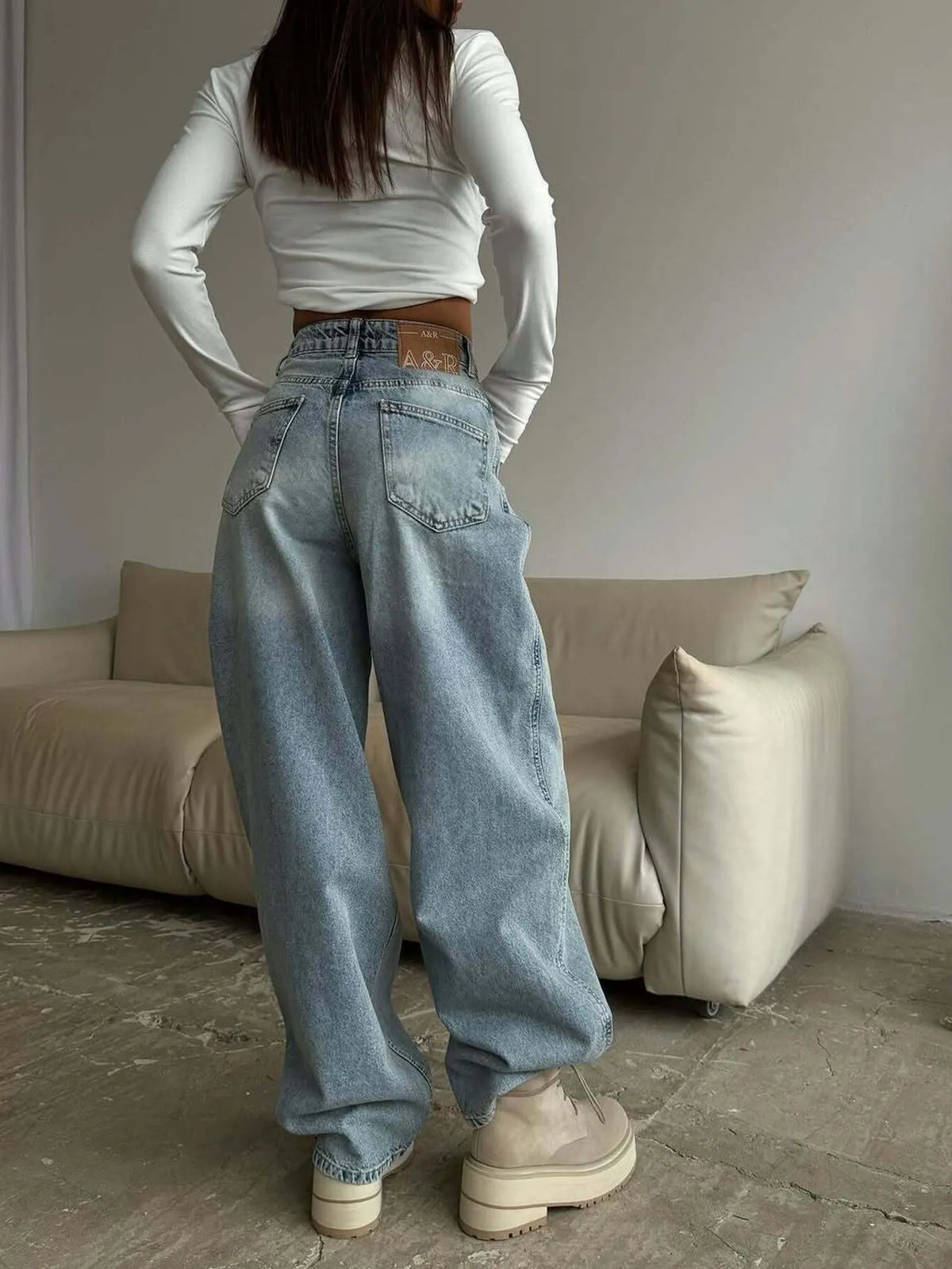 Wide Leg Jeans in Blue