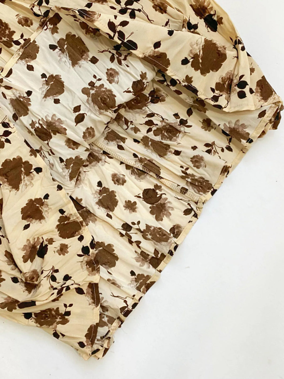 Floral Print Elastic-Waist Midi Skirt