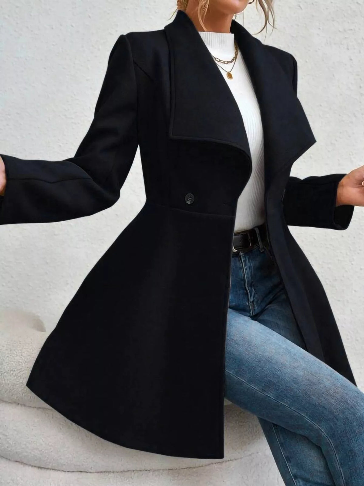 Double-Breasted Slim-Fit Coat