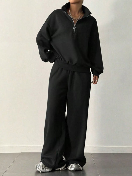 Half-Zip Sweatshirt and Pants Set