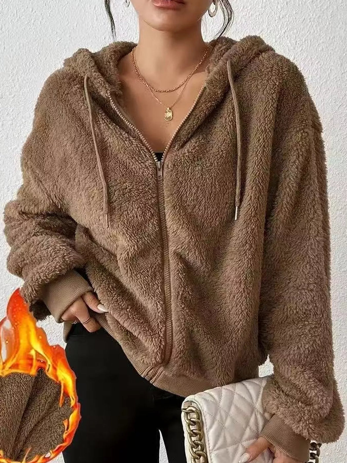 Fleece Zip-Up Hooded Jacket