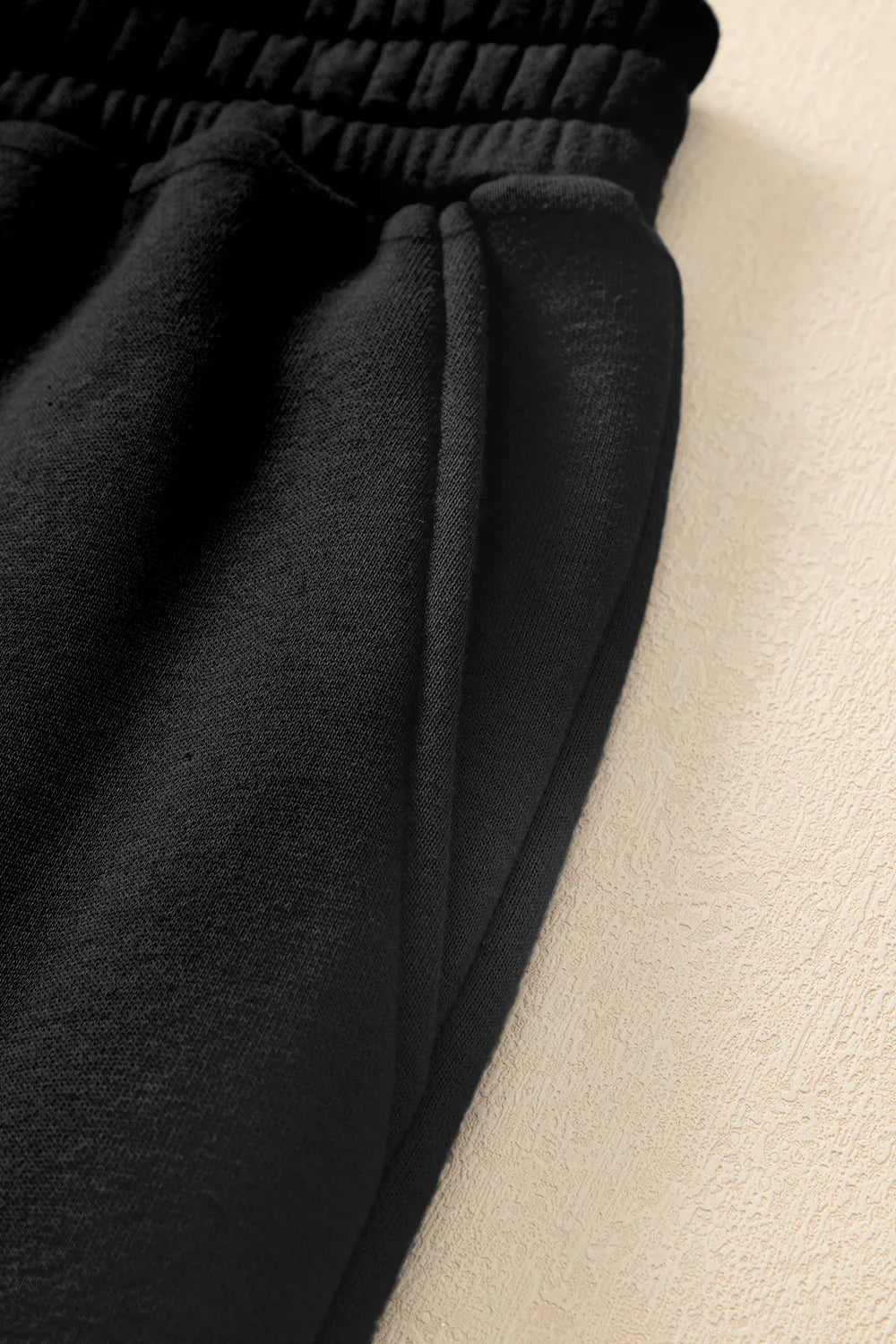 Pocketed Elastic-Waist Joggers in Black