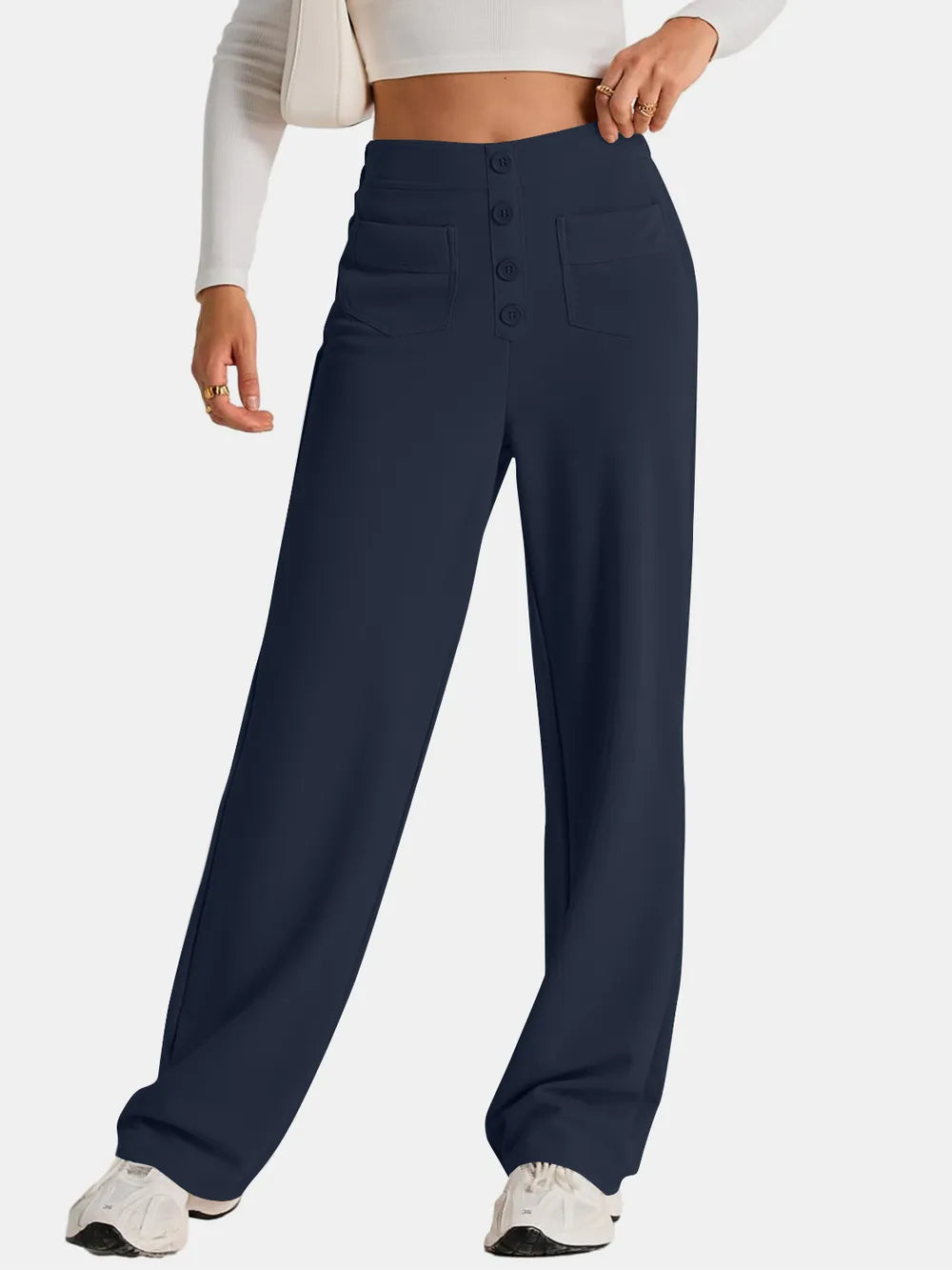 High-Rise Wide-Leg Pants by K&L