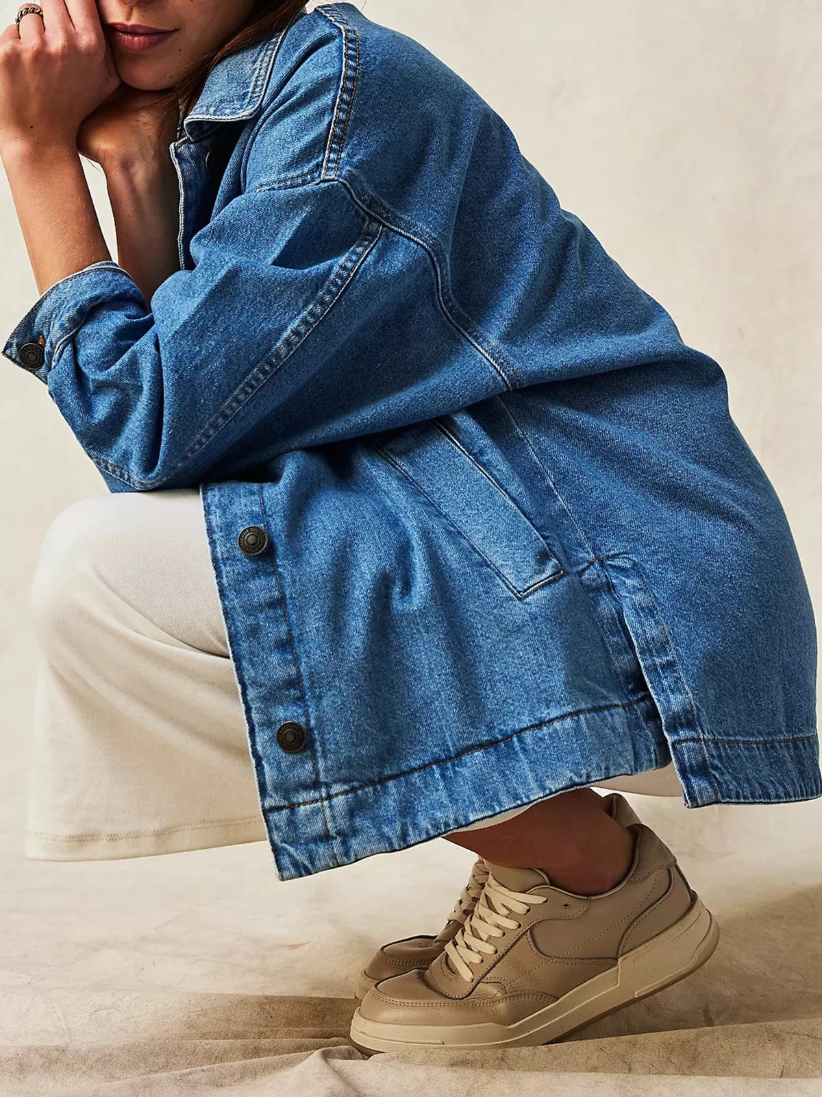 Button-Up Long Sleeve Denim Jacket