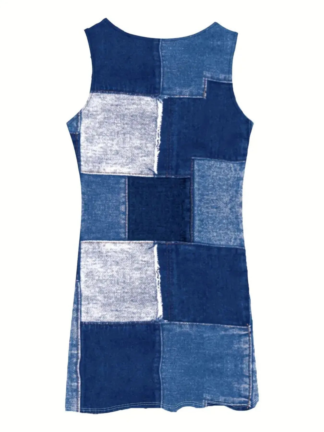 Patchwork Denim Tank Dress