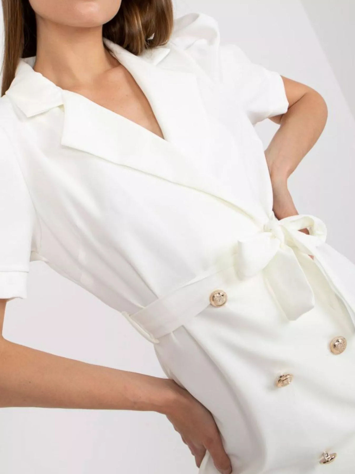 Blazer-Style Tie-Waist Mini Dress