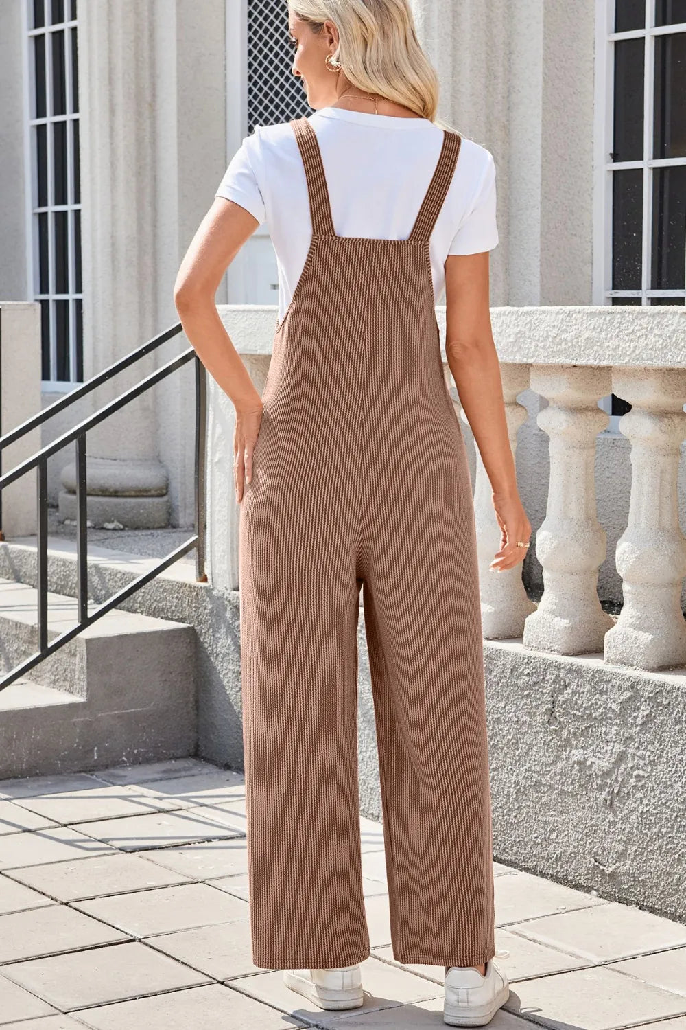 Square Neck Wide Strap Overalls