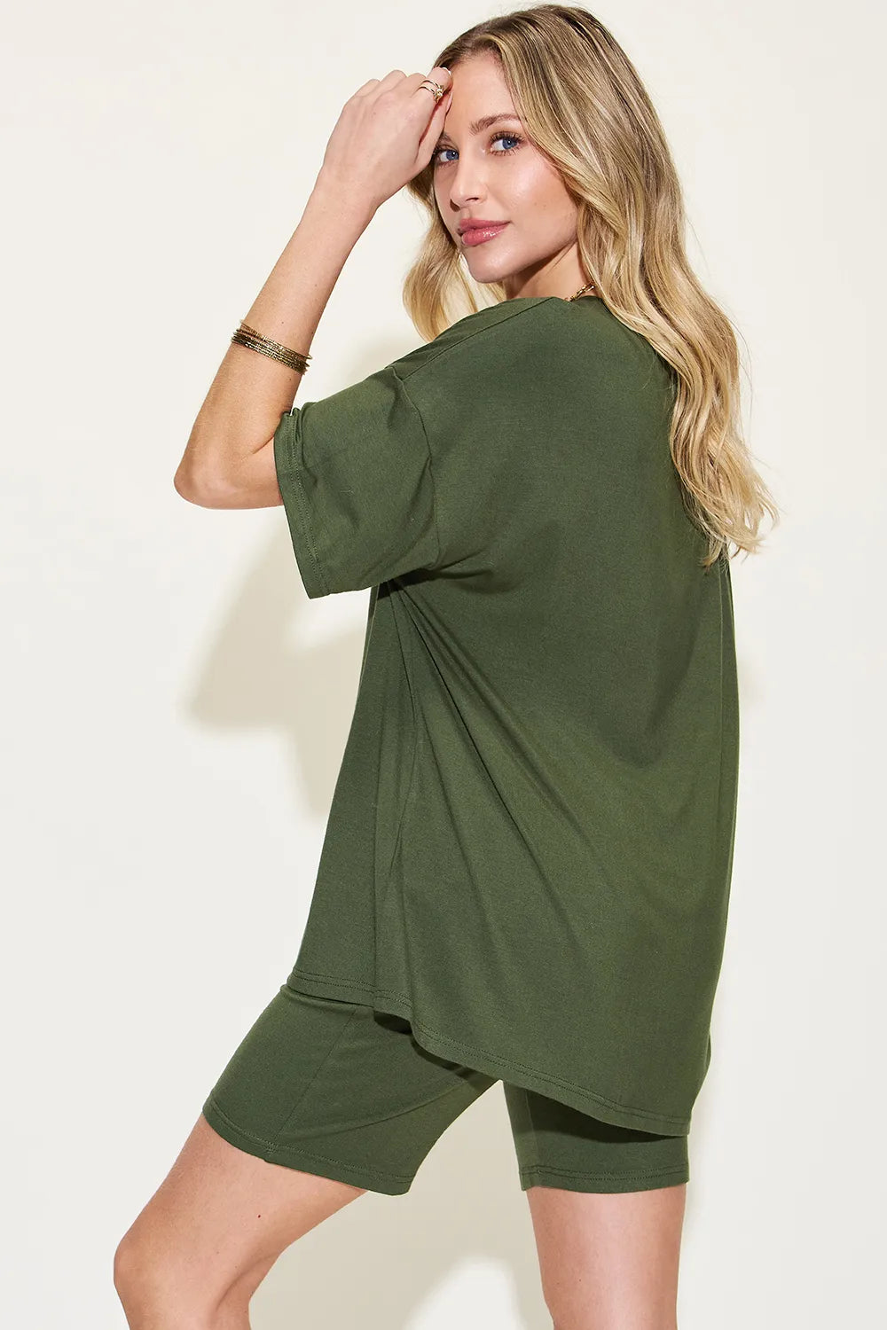 Basic Bae V-Neck Tee and Shorts Set