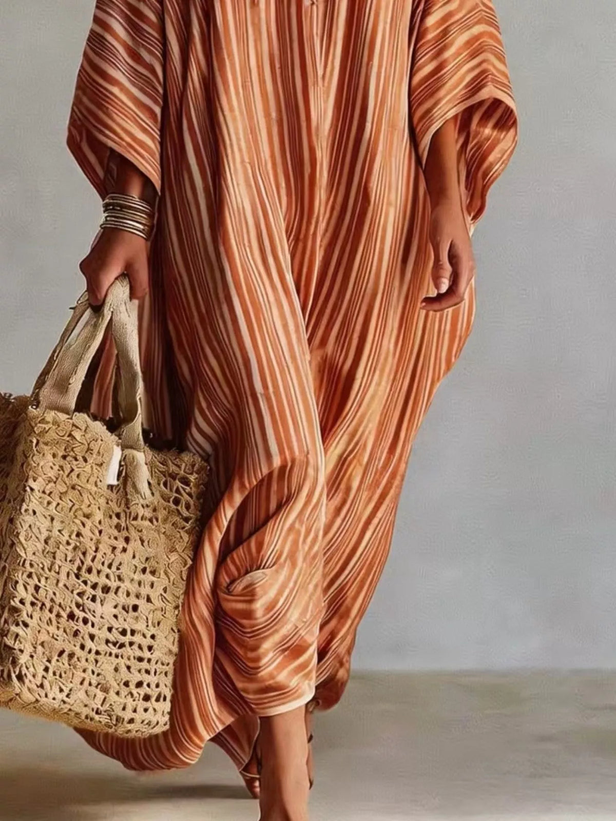 Oversized Striped Maxi Dress