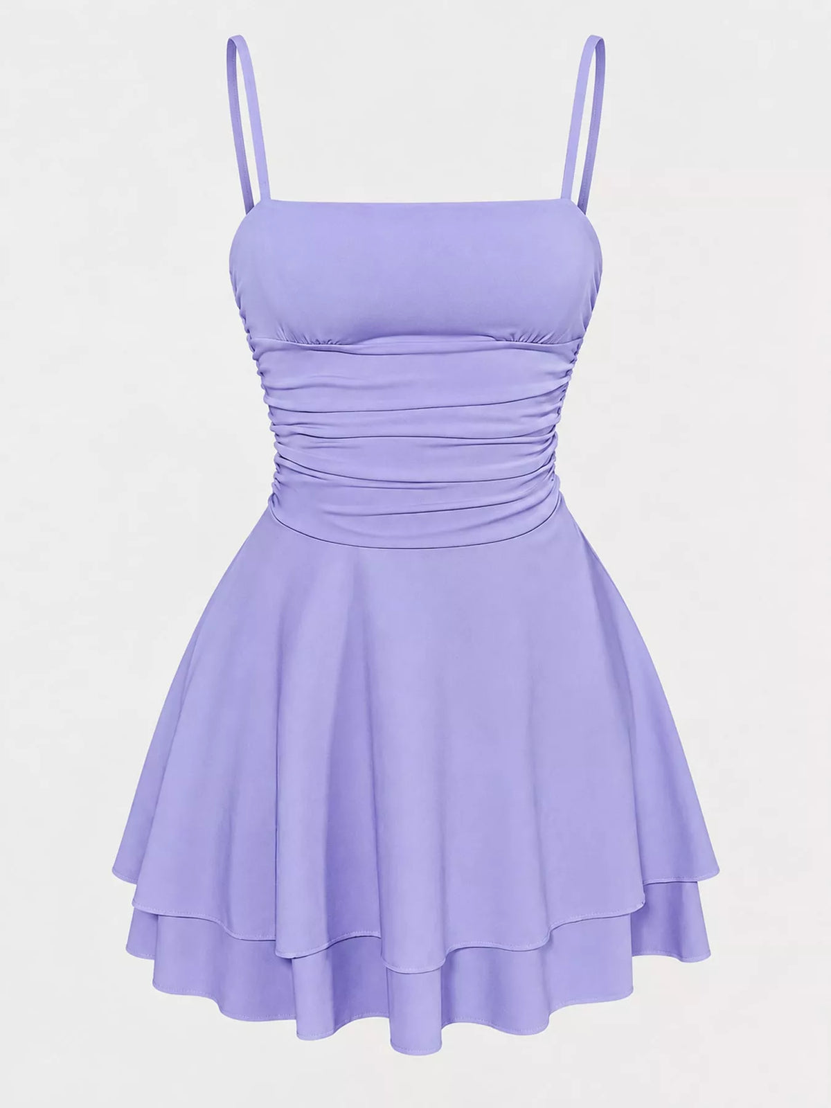 Ruched Spaghetti Strap Mini Dress