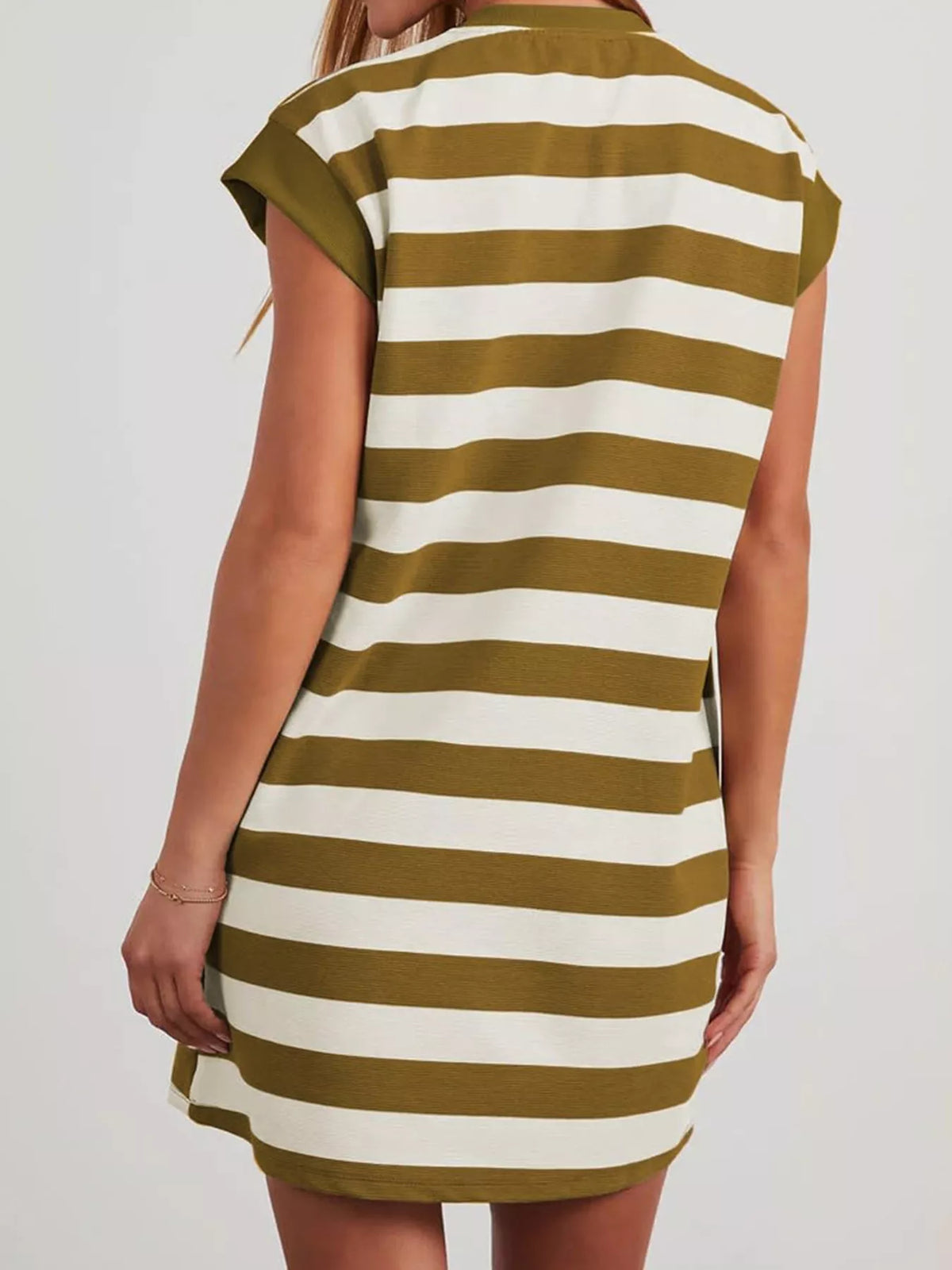 Striped Short Sleeve Mini Dress