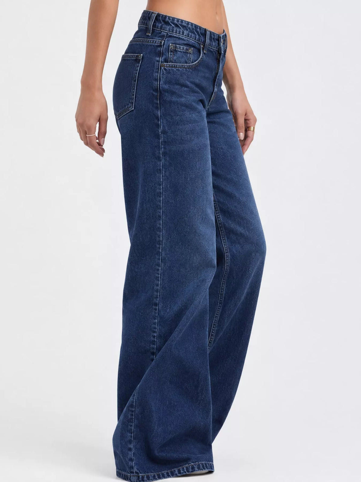Wide-Leg Vintage Wash Jeans