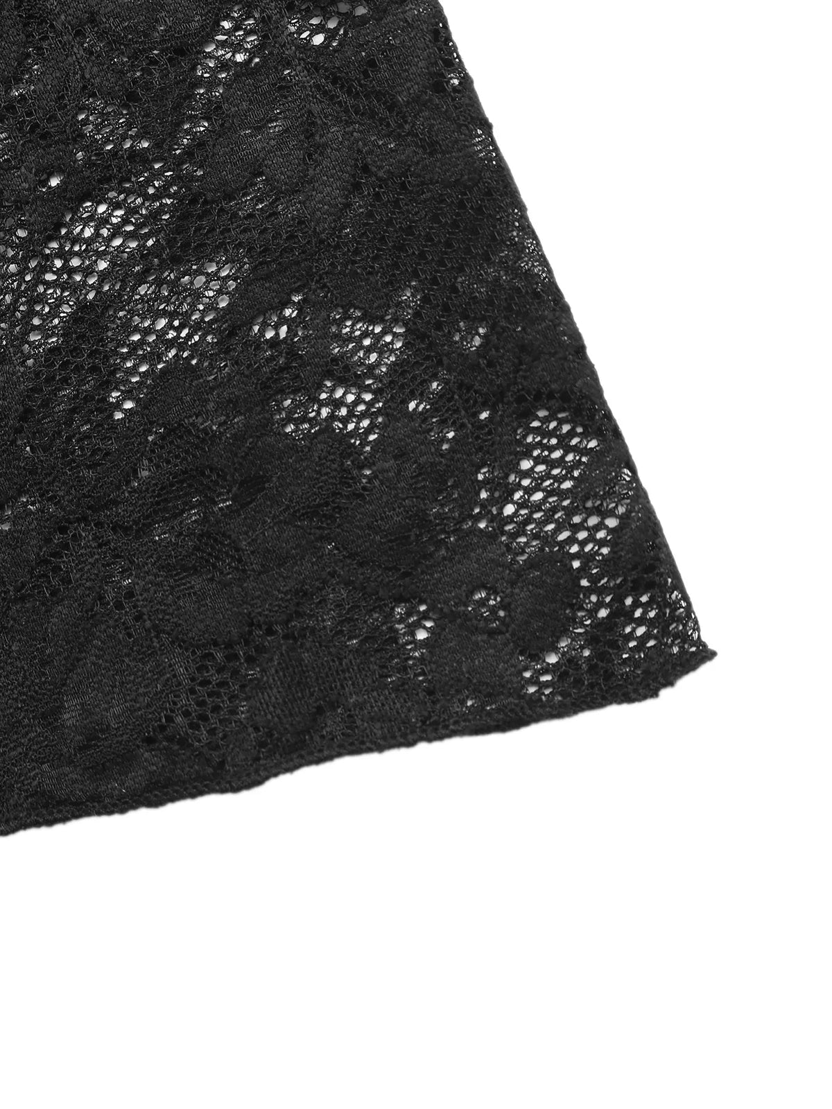 Lace Off Shoulder Mini Dress in Black