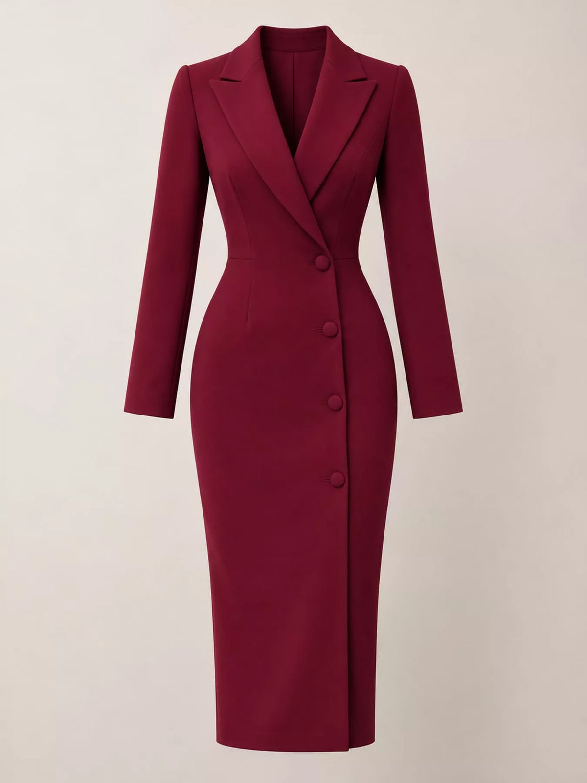 Single-Breasted Blazer Midi Dress
