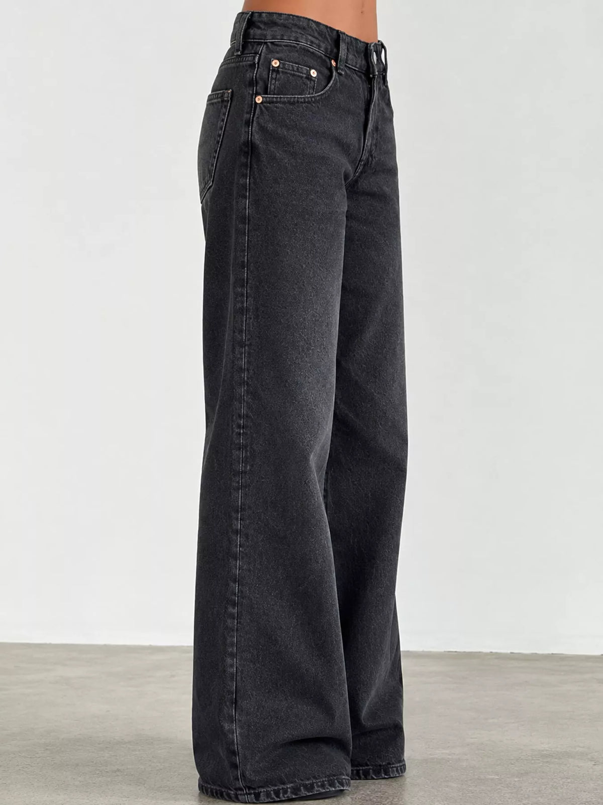 Wide-Leg Vintage Wash Jeans