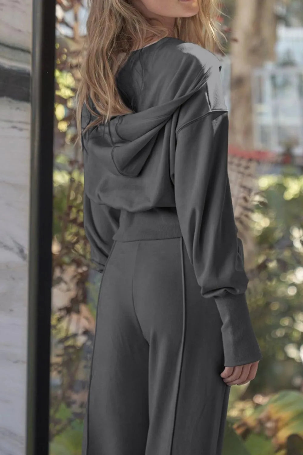 Zip-Up Hoodie and Drawstring Pants Active Set