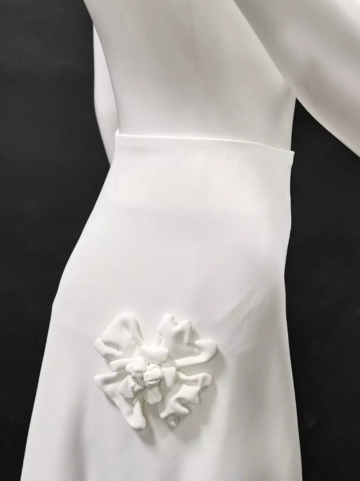 Floral Embellished Midi Skirt in White