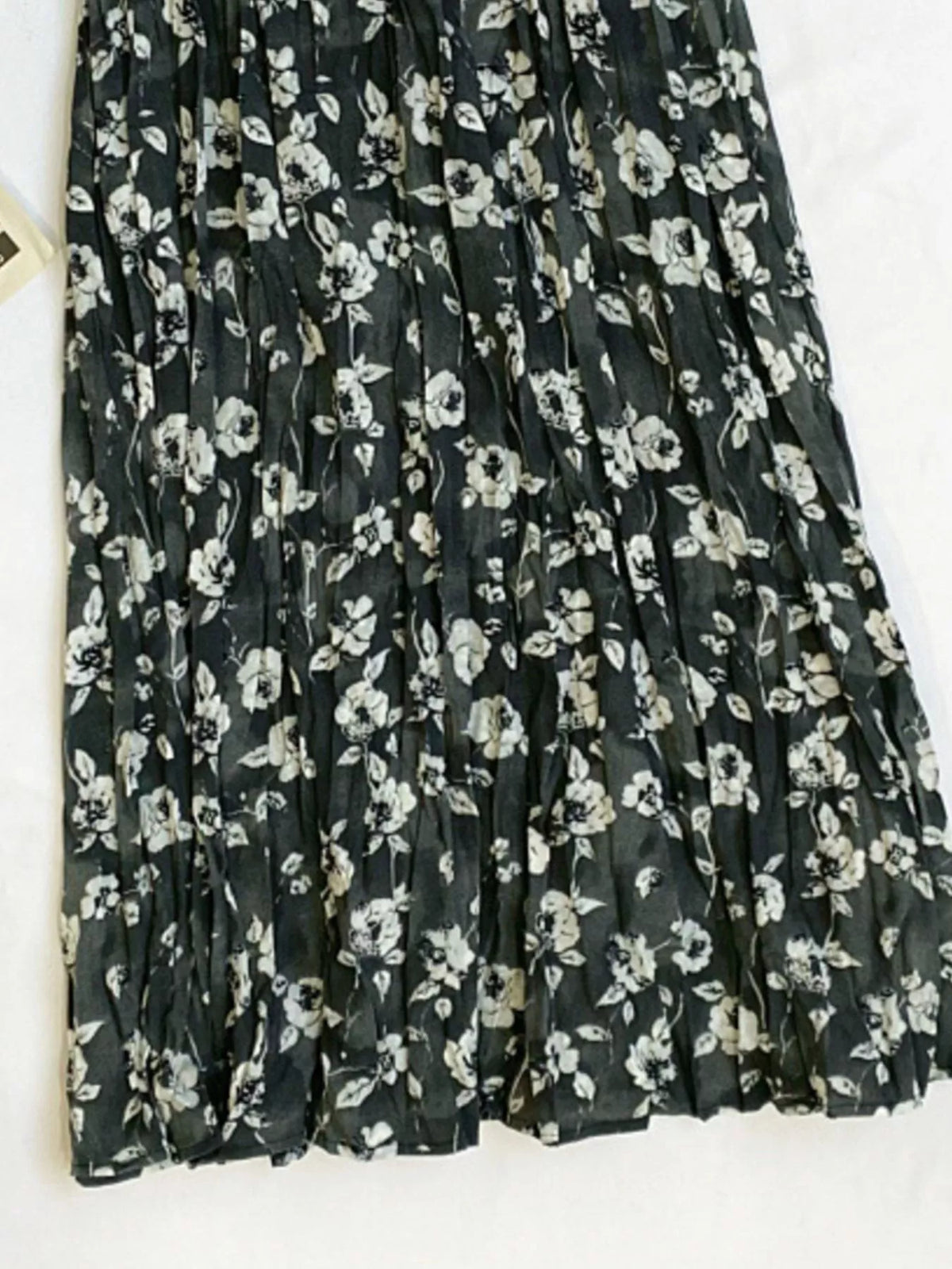 Floral Print Elastic-Waist Midi Skirt