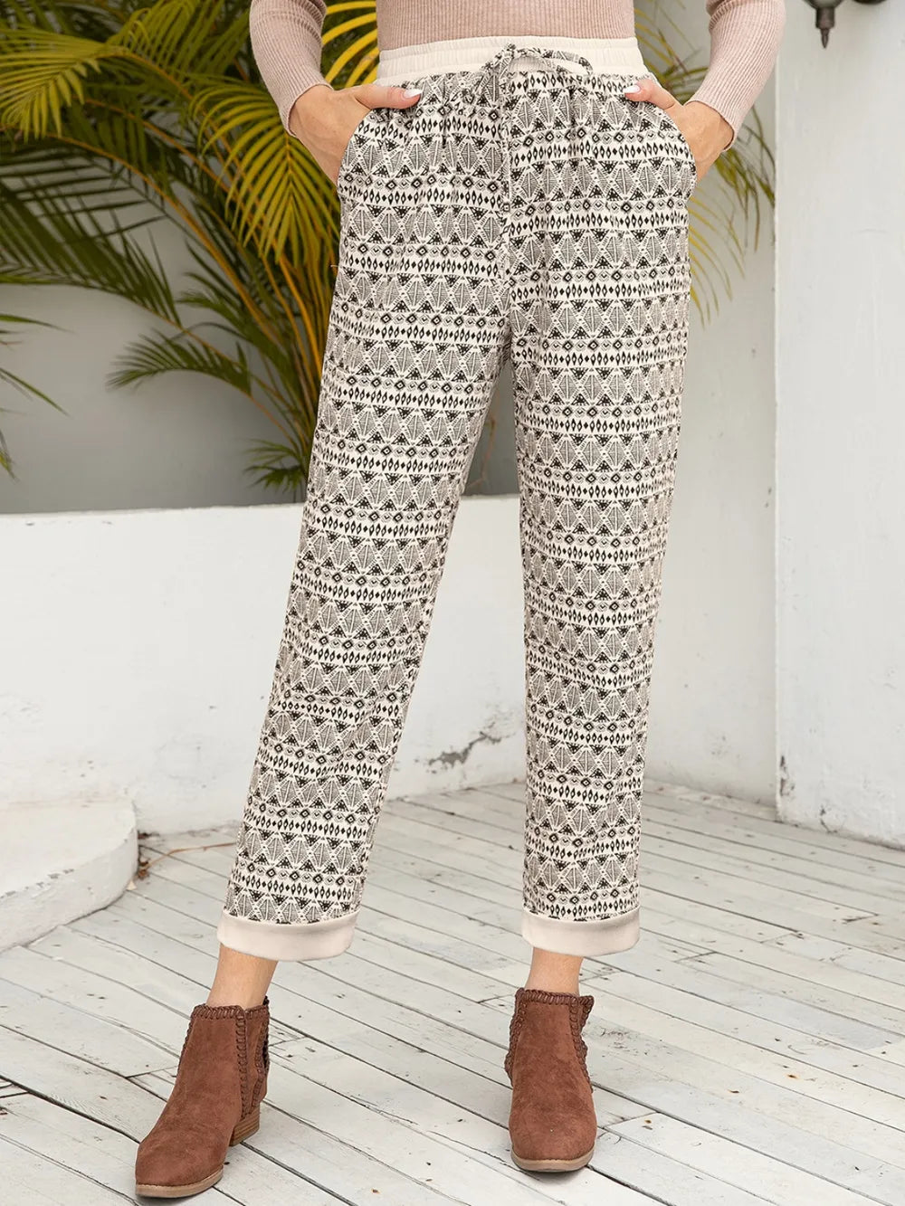 Ivy Lane Tied Printed Pants