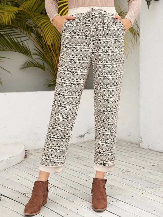 Ivy Lane Tied Printed Pants