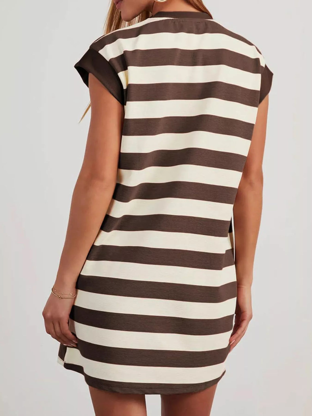 Striped Short Sleeve Mini Dress