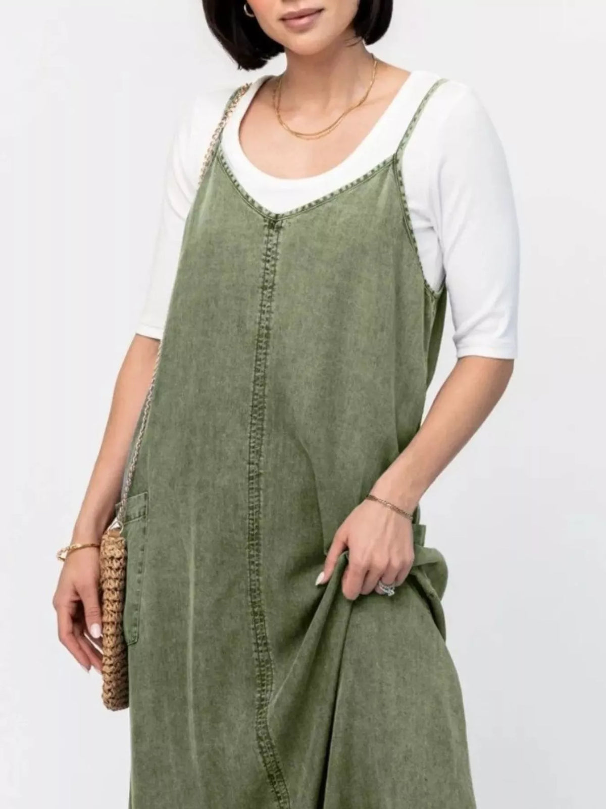 Washed Denim Cami Maxi Dress