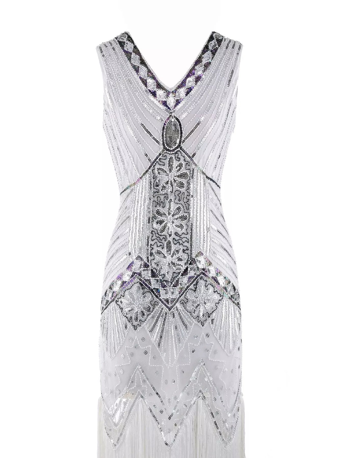 Sequin Fringe Hem Sleeveless Dress
