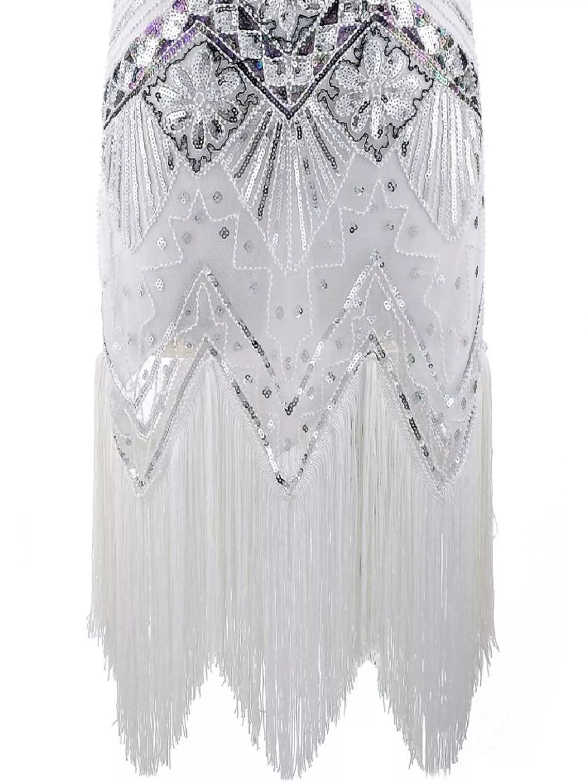 Sequin Fringe Hem Sleeveless Dress