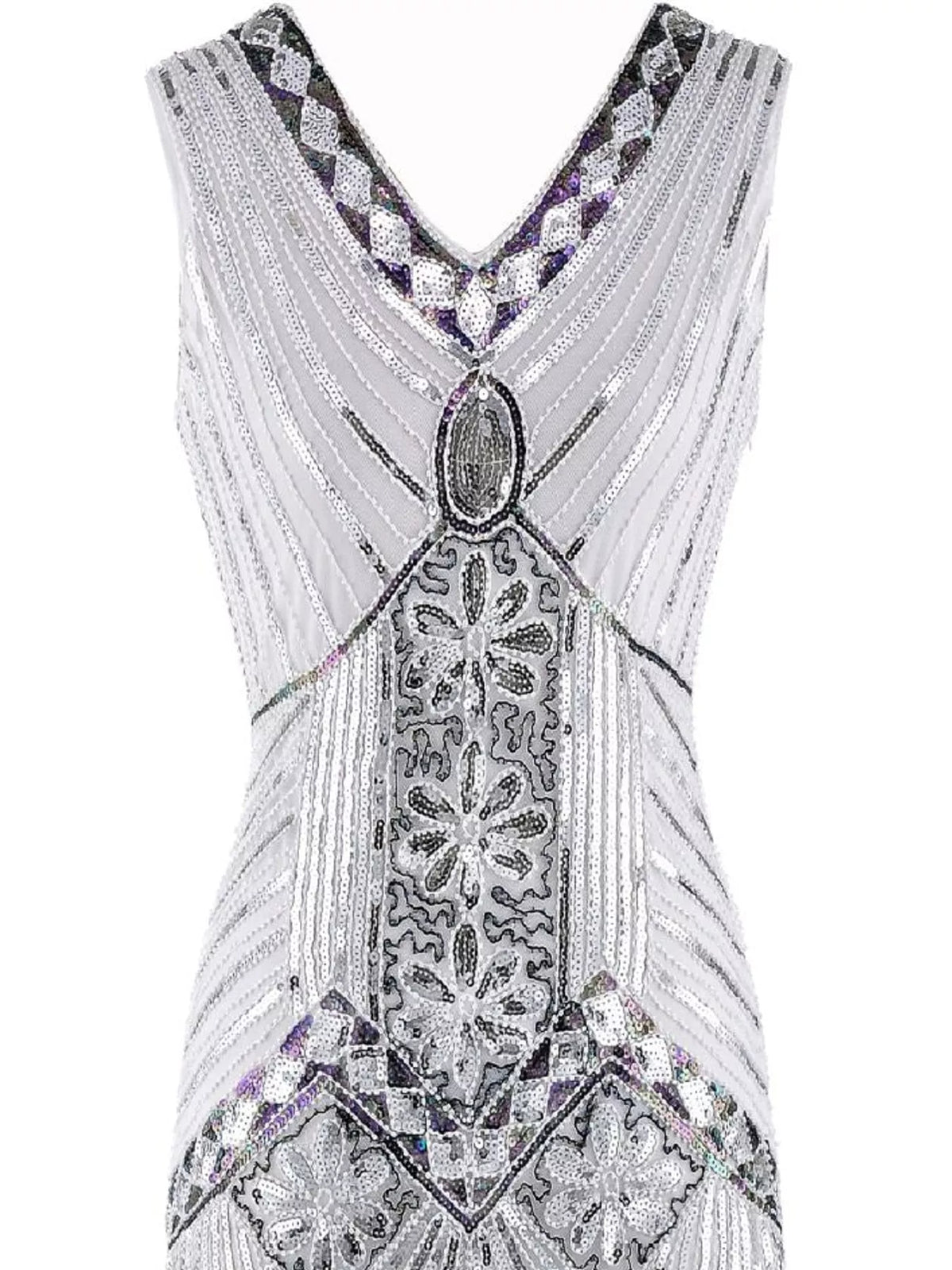 Sequin Fringe Hem Sleeveless Dress