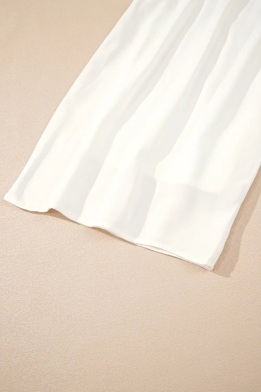 Flowy Wide Leg Pants with Drawstring Waist in White