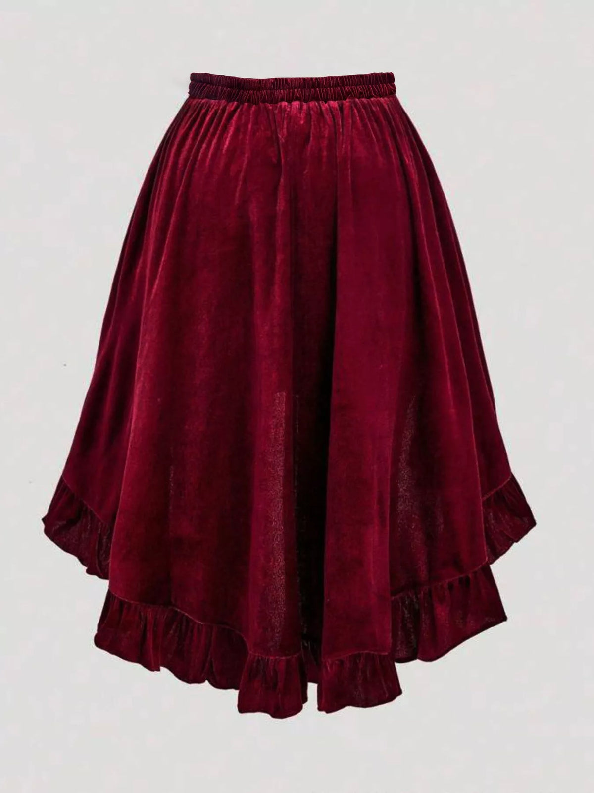 Ruffled Velvet Skirt