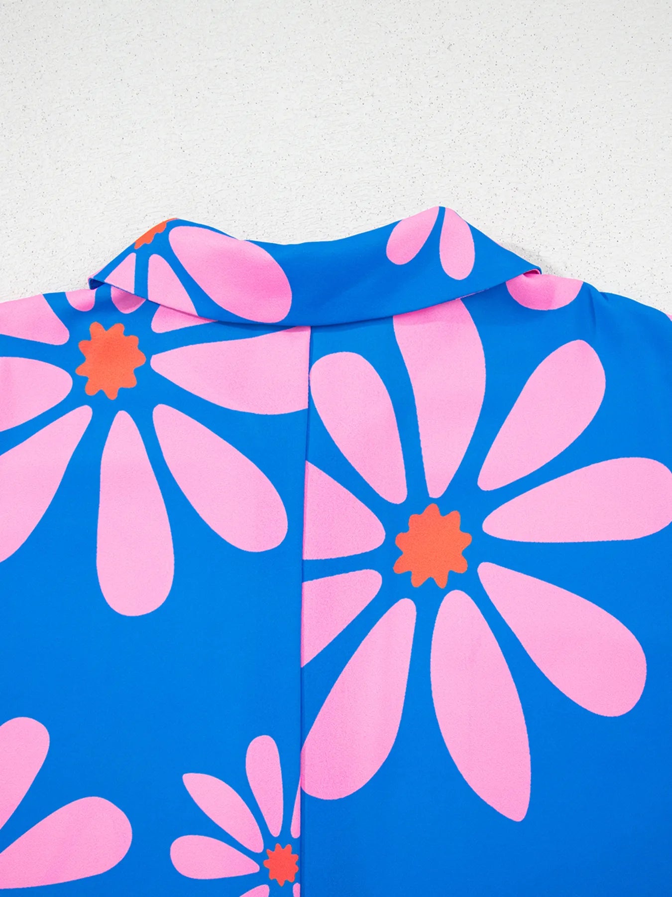 Flower Print Button Front Romper in Blue