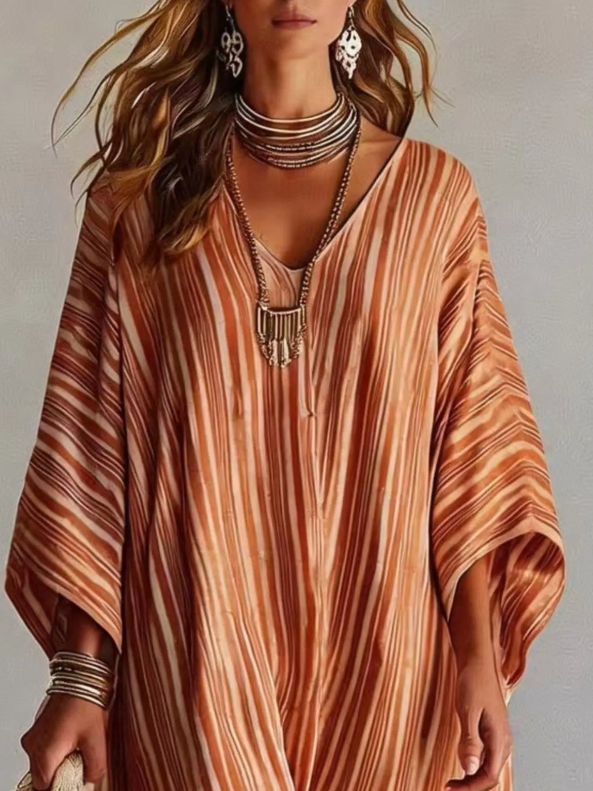Oversized Striped Maxi Dress