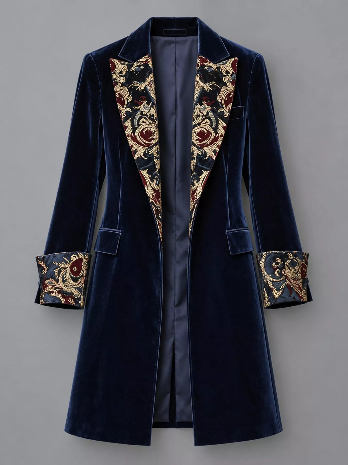 Floral Lapel Velvet Blazer