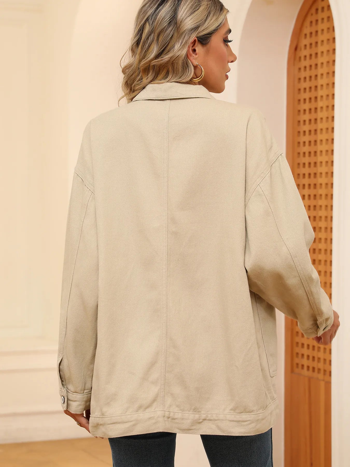Oversized Long Sleeve Denim Jacket by Moni Wear