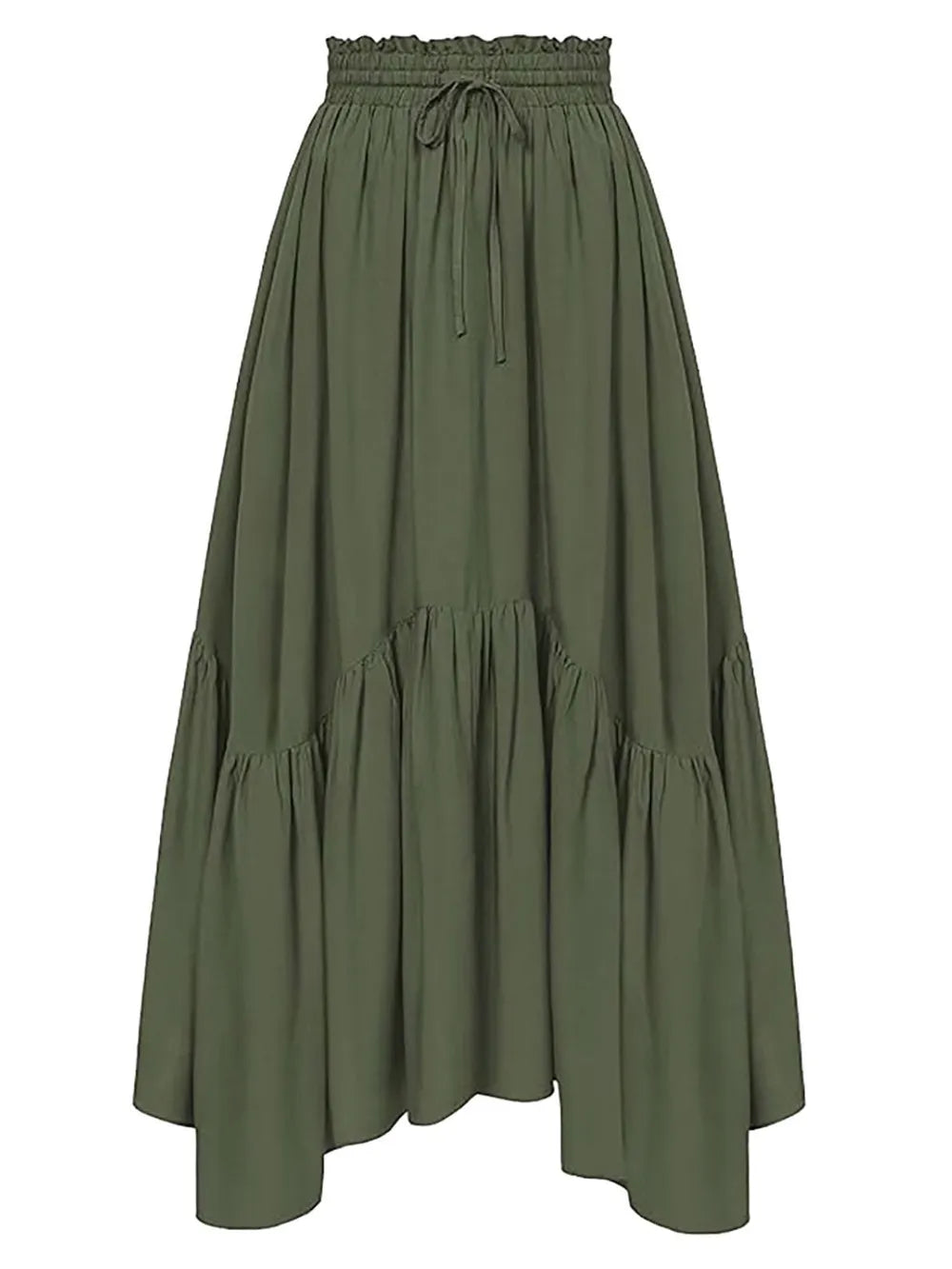 Smocked Waist Ruched Skirt by K&L