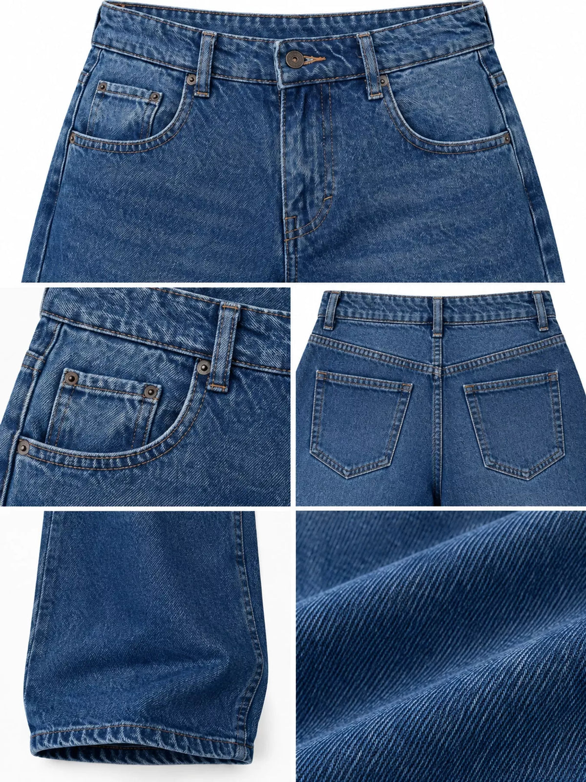 Wide-Leg Vintage Wash Jeans