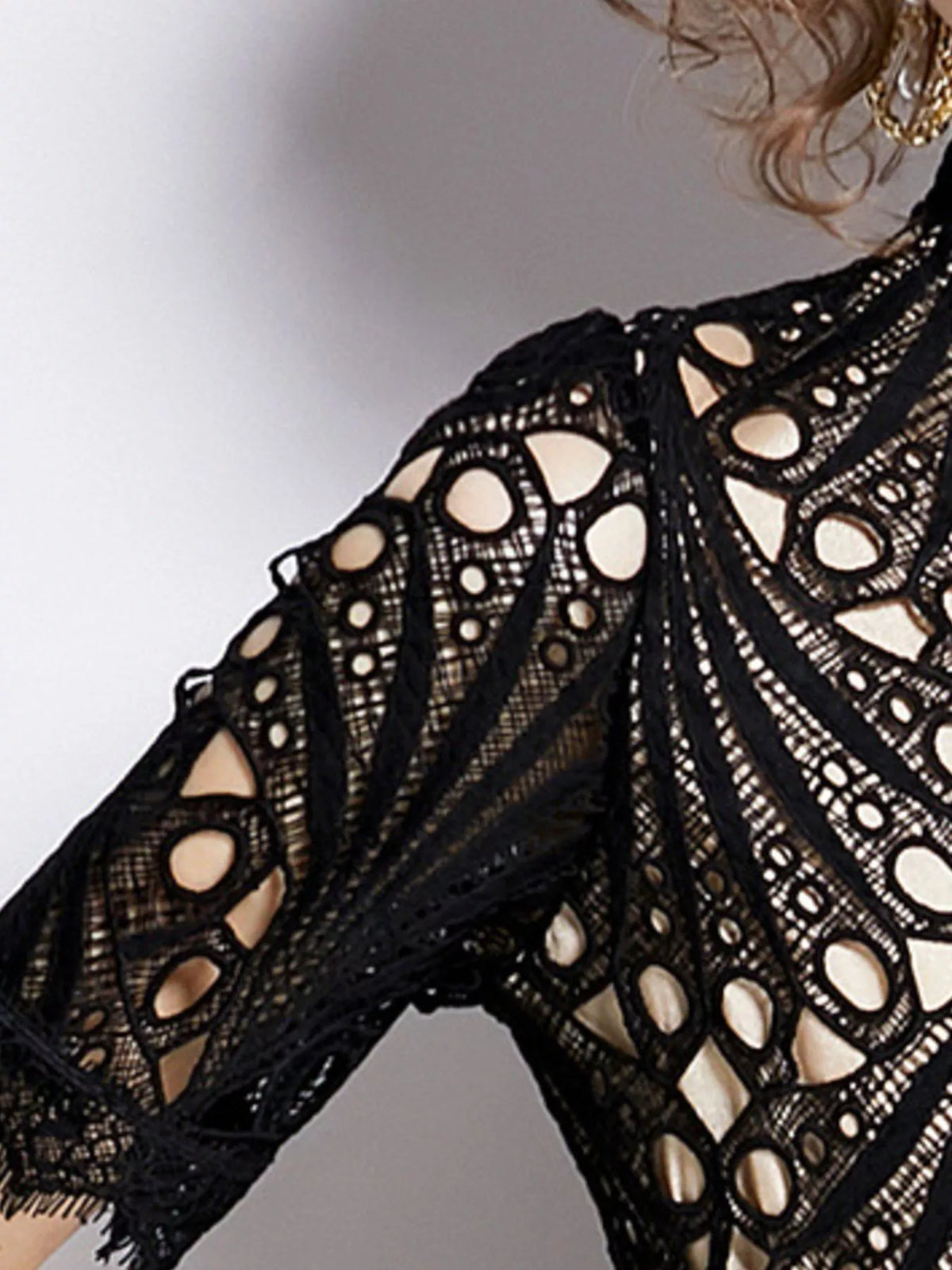 Lace Short Sleeve Midi Dress