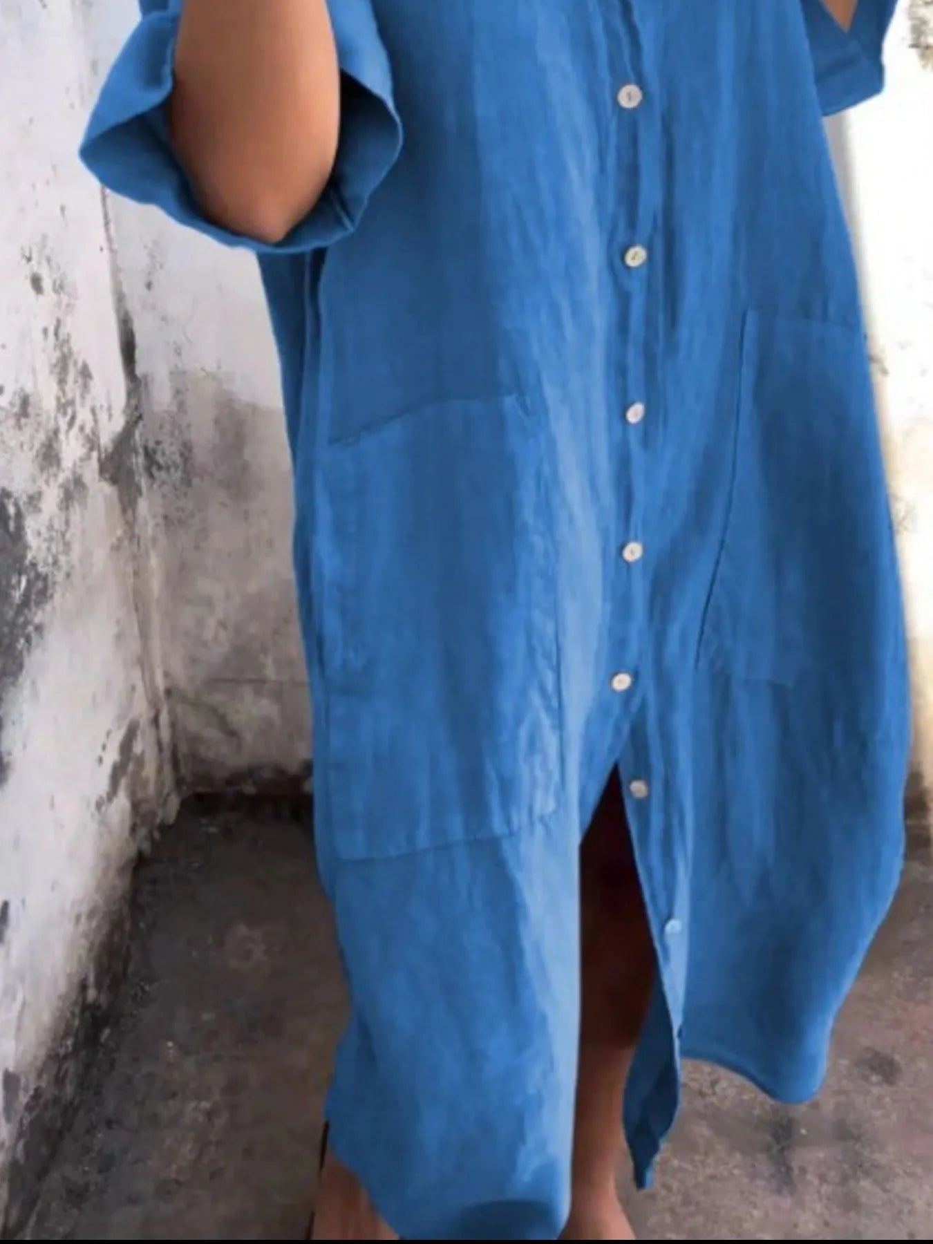 Linen Button-Down Shirt Dress