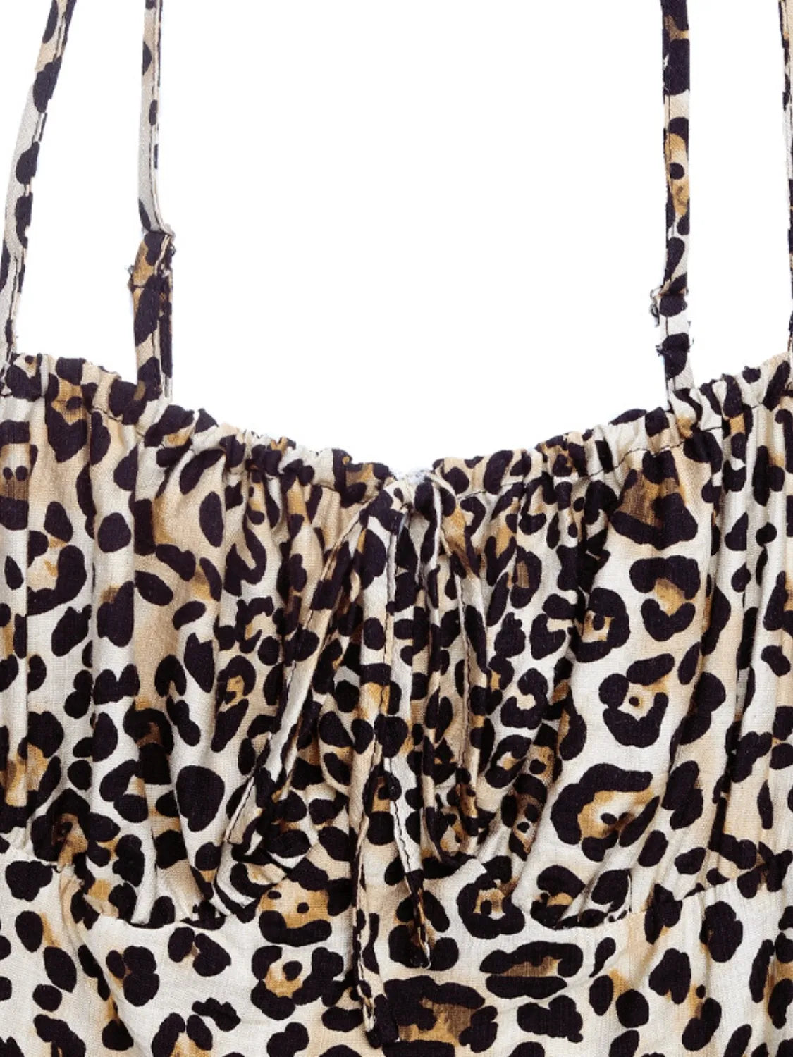 Leopard Smocked Midi Cami Dress