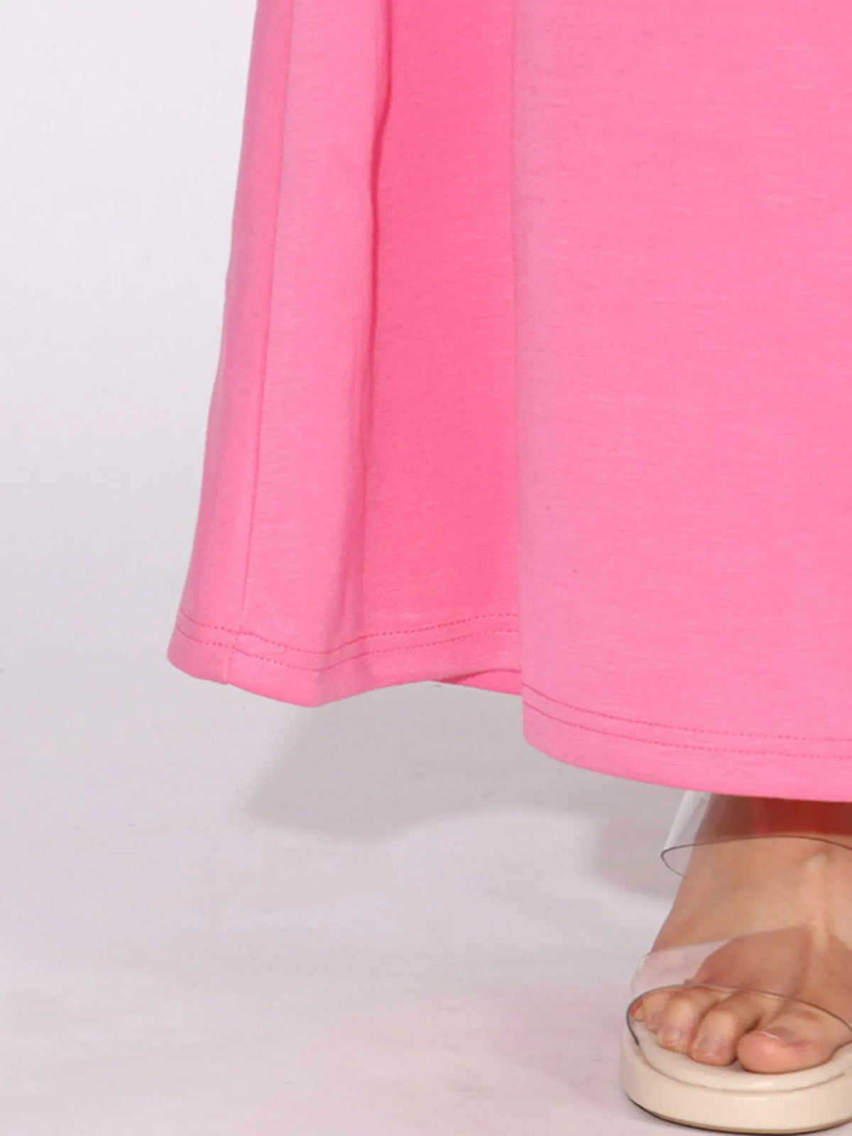 Floral Applique Long Sleeve Maxi Dress in Pink