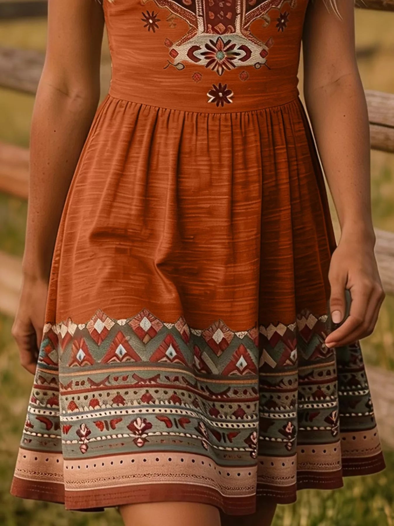 Tribal Print A-Line Summer Dress