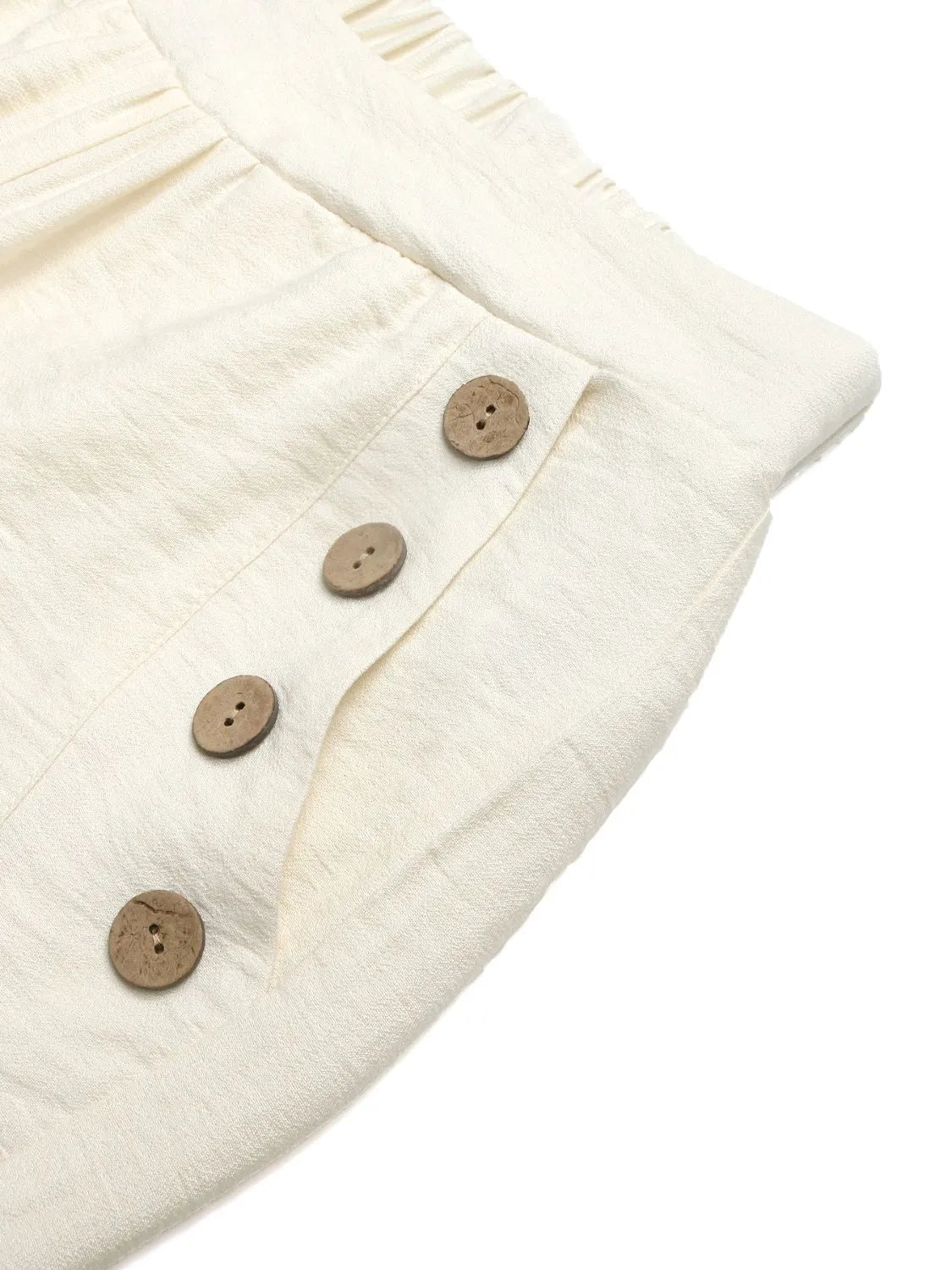 Wide Leg Pants with Pockets in Cream