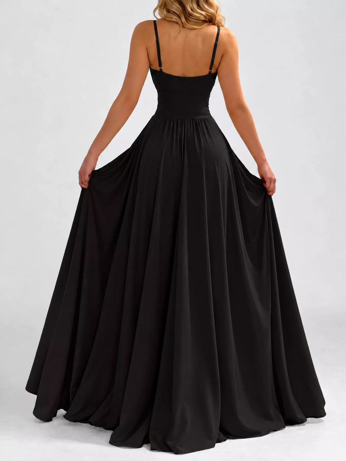 Sleeveless High-Slit Flowy Maxi Dress
