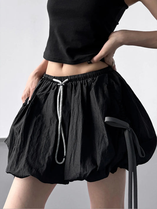 Bubble Hem Drawstring Shorts