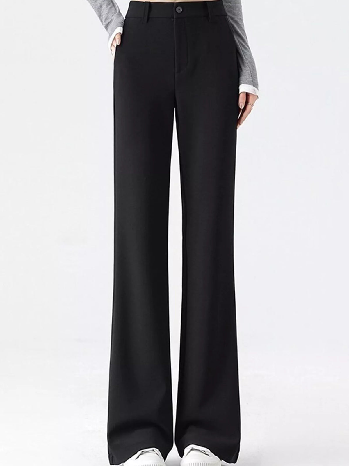 High-Waisted Straight-Leg Pants, Plus Size