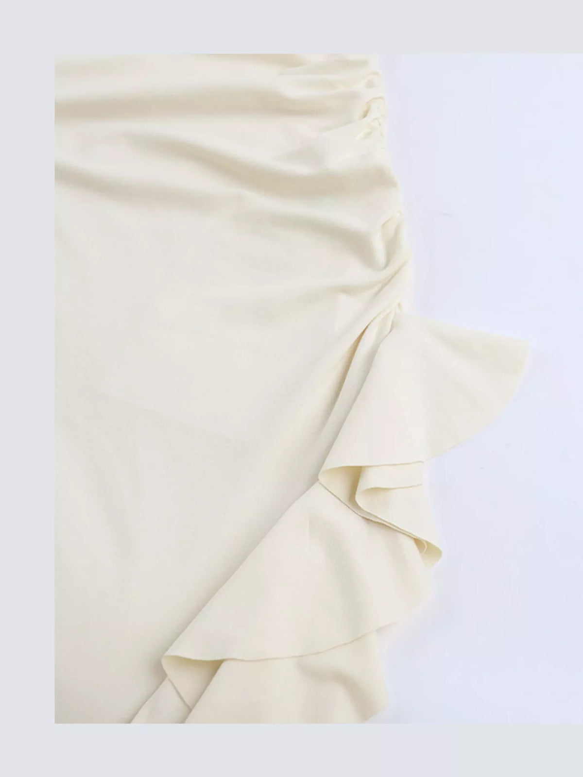One-Shoulder Ruched Ruffle Hem Maxi Dress