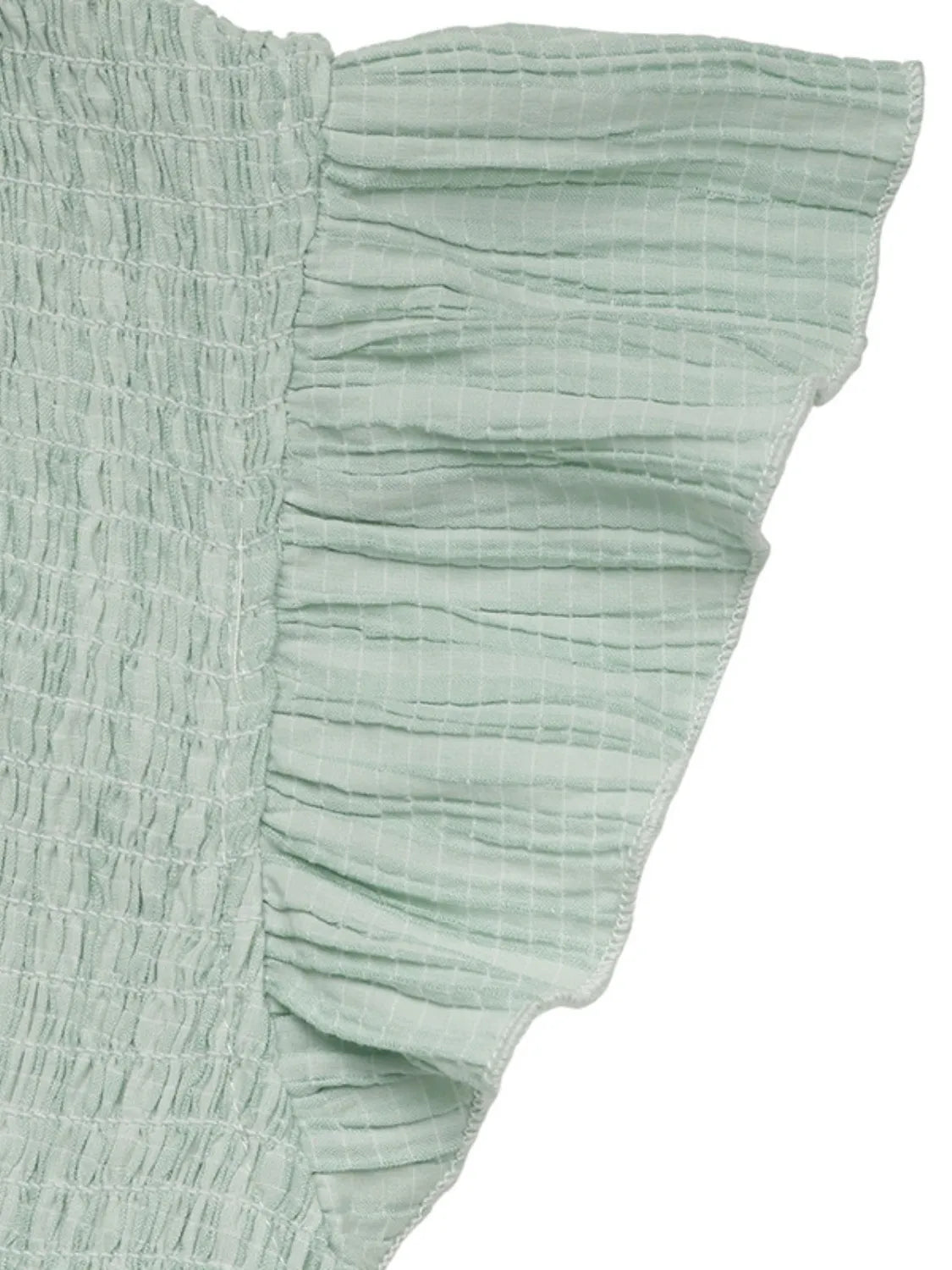V-Neck Ruffled Cap Sleeve Dress in Light Green